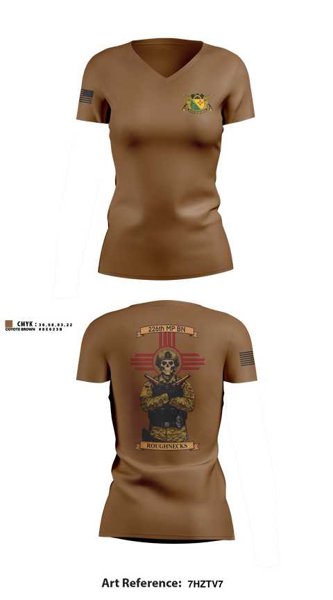 Womens Short Sleeve Vneck Shirt, HHD 226TH MP BN, Army, Teamtime, Team time, sublimation, custom sports apparel, team uniforms, spirit wear, spiritwear, sports uniforms, custom shirts, team store, custom team store, fundraiser sports, apparel fundraiser
