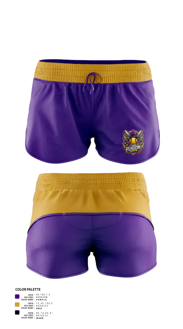 Womens Shorts, Lady Fusion, Softball, Teamtime, Team time, sublimation, custom sports apparel, team uniforms, spirit wear, spiritwear, sports uniforms, custom shirts, team store, custom team store, fundraiser sports, apparel fundraiser
