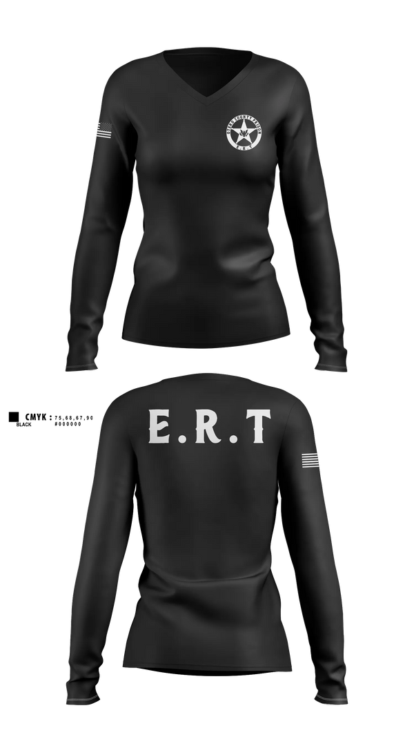 Womens Long Sleeve Vneck Shirt, Otero county prison, Police, Teamtime, Team time, sublimation, custom sports apparel, team uniforms, spirit wear, spiritwear, sports uniforms, custom shirts, team store, custom team store, fundraiser sports, apparel fundraiser