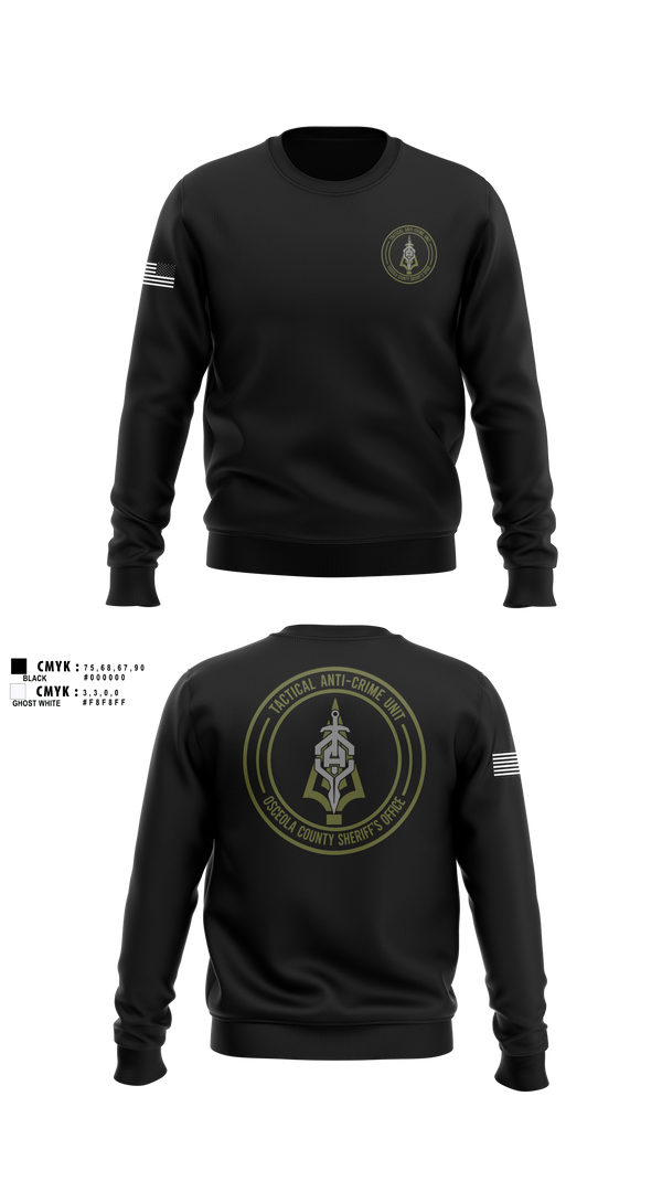 Crew Neck Sweatshirt, OCSO TAC UNIT, Police, Teamtime, Team time, sublimation, custom sports apparel, team uniforms, spirit wear, spiritwear, sports uniforms, custom shirts, team store, custom team store, fundraiser sports, apparel fundraiser