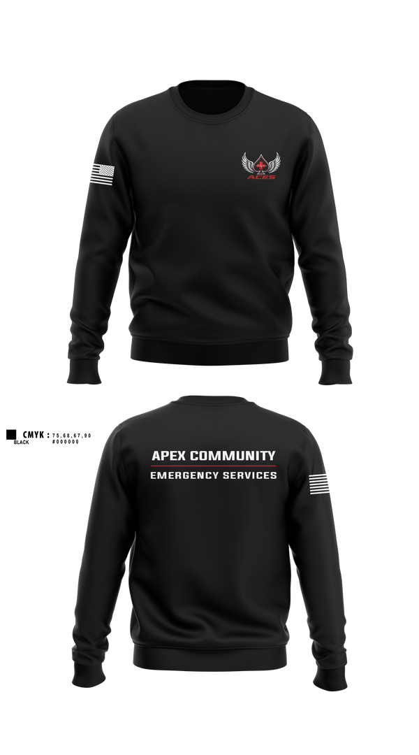 Crew Neck Sweatshirt, ACES, EMS/EMT, Teamtime, Team time, sublimation, custom sports apparel, team uniforms, spirit wear, spiritwear, sports uniforms, custom shirts, team store, custom team store, fundraiser sports, apparel fundraiser