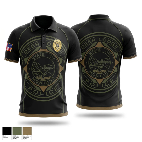 Short Sleeve Performance Polo, Deer Lodge Police Department, Police, Teamtime, Team time, sublimation, custom sports apparel, team uniforms, spirit wear, spiritwear, sports uniforms, custom shirts, team store, custom team store, fundraiser sports, apparel fundraiser