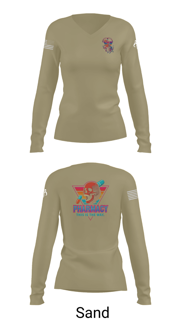 Womens Long Sleeve Vneck Shirt, , Army, Teamtime, Team time, sublimation, custom sports apparel, team uniforms, spirit wear, spiritwear, sports uniforms, custom shirts, team store, custom team store, fundraiser sports, apparel fundraiser