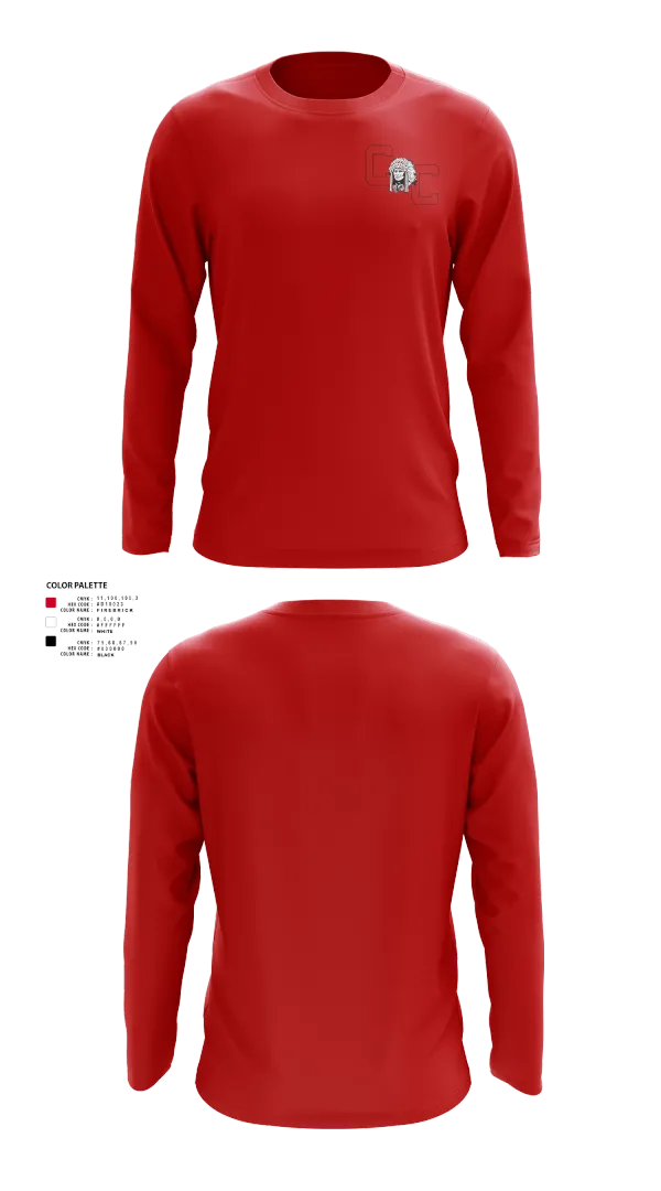 Long Sleeve Performance Shirt, Crow Creek Chieftains, Cross Country, Teamtime, Team time, sublimation, custom sports apparel, team uniforms, spirit wear, spiritwear, sports uniforms, custom shirts, team store, custom team store, fundraiser sports, apparel fundraiser
