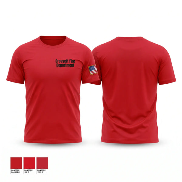 Short Sleeve Performance Shirt, Crossett Fire Department, Fire Department, Teamtime, Team time, sublimation, custom sports apparel, team uniforms, spirit wear, spiritwear, sports uniforms, custom shirts, team store, custom team store, fundraiser sports, apparel fundraiser