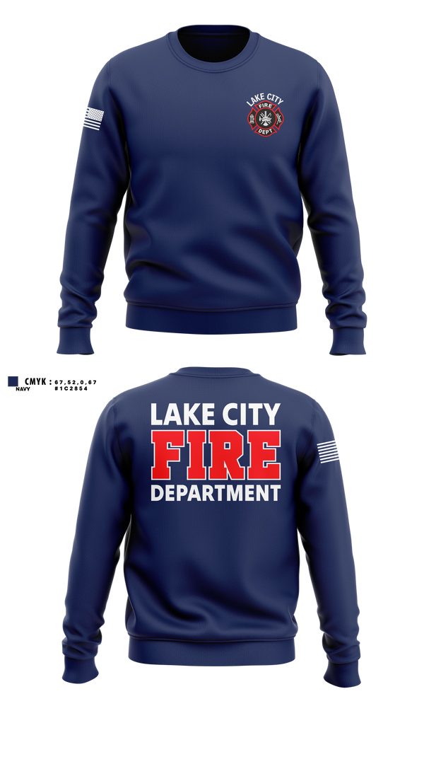 Crew Neck Sweatshirt, Lake City Fire Department, Fire Department, Teamtime, Team time, sublimation, custom sports apparel, team uniforms, spirit wear, spiritwear, sports uniforms, custom shirts, team store, custom team store, fundraiser sports, apparel fundraiser