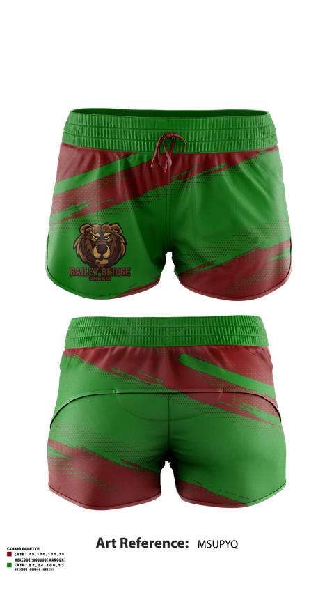 Womens Shorts, Bailey Bridge Middle School Cheer, Cheer, Teamtime, Team time, sublimation, custom sports apparel, team uniforms, spirit wear, spiritwear, sports uniforms, custom shirts, team store, custom team store, fundraiser sports, apparel fundraiser