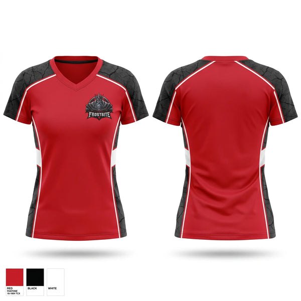 Womens Short Sleeve Vneck Shirt, Fargo Frostbite, , Teamtime, Team time, sublimation, custom sports apparel, team uniforms, spirit wear, spiritwear, sports uniforms, custom shirts, team store, custom team store, fundraiser sports, apparel fundraiser