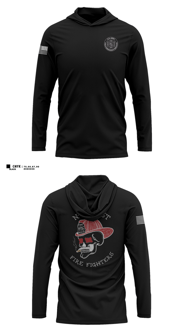 Long Sleeve Hooded Sun Shirt, 476th EN DET FF, Army, Teamtime, Team time, sublimation, custom sports apparel, team uniforms, spirit wear, spiritwear, sports uniforms, custom shirts, team store, custom team store, fundraiser sports, apparel fundraiser
