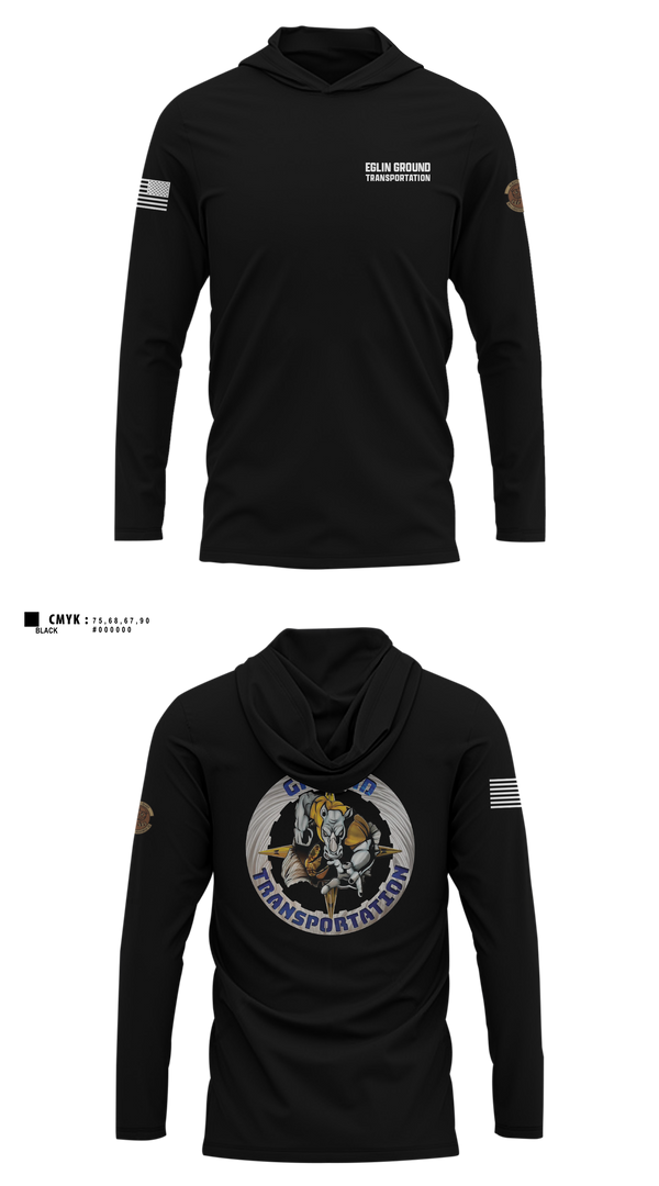 Long Sleeve Performance Shirt with hood, 96 LRS Ground Transportation, Air Force, Teamtime, Team time, sublimation, custom sports apparel, team uniforms, spirit wear, spiritwear, sports uniforms, custom shirts, team store, custom team store, fundraiser sports, apparel fundraiser