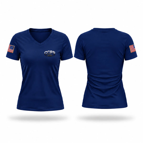 Womens Short Sleeve Vneck Shirt, CCPD, Police, Teamtime, Team time, sublimation, custom sports apparel, team uniforms, spirit wear, spiritwear, sports uniforms, custom shirts, team store, custom team store, fundraiser sports, apparel fundraiser