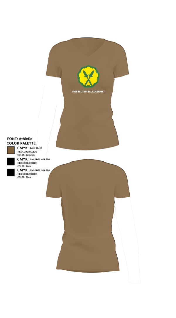 Womens Short Sleeve Vneck Shirt, 88th Military Police Company, , Teamtime, Team time, sublimation, custom sports apparel, team uniforms, spirit wear, spiritwear, sports uniforms, custom shirts, team store, custom team store, fundraiser sports, apparel fundraiser