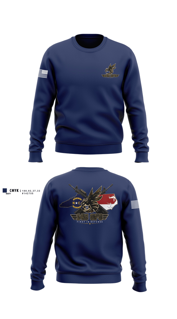 Crew Neck Sweatshirt, 145 SFS, Air Force, Teamtime, Team time, sublimation, custom sports apparel, team uniforms, spirit wear, spiritwear, sports uniforms, custom shirts, team store, custom team store, fundraiser sports, apparel fundraiser