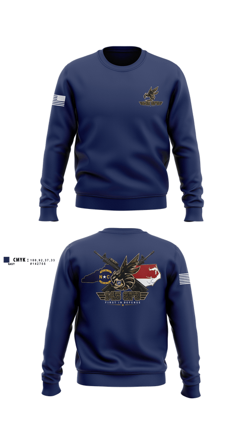 Crew Neck Sweatshirt, 145 SFS, Air Force, Teamtime, Team time, sublimation, custom sports apparel, team uniforms, spirit wear, spiritwear, sports uniforms, custom shirts, team store, custom team store, fundraiser sports, apparel fundraiser