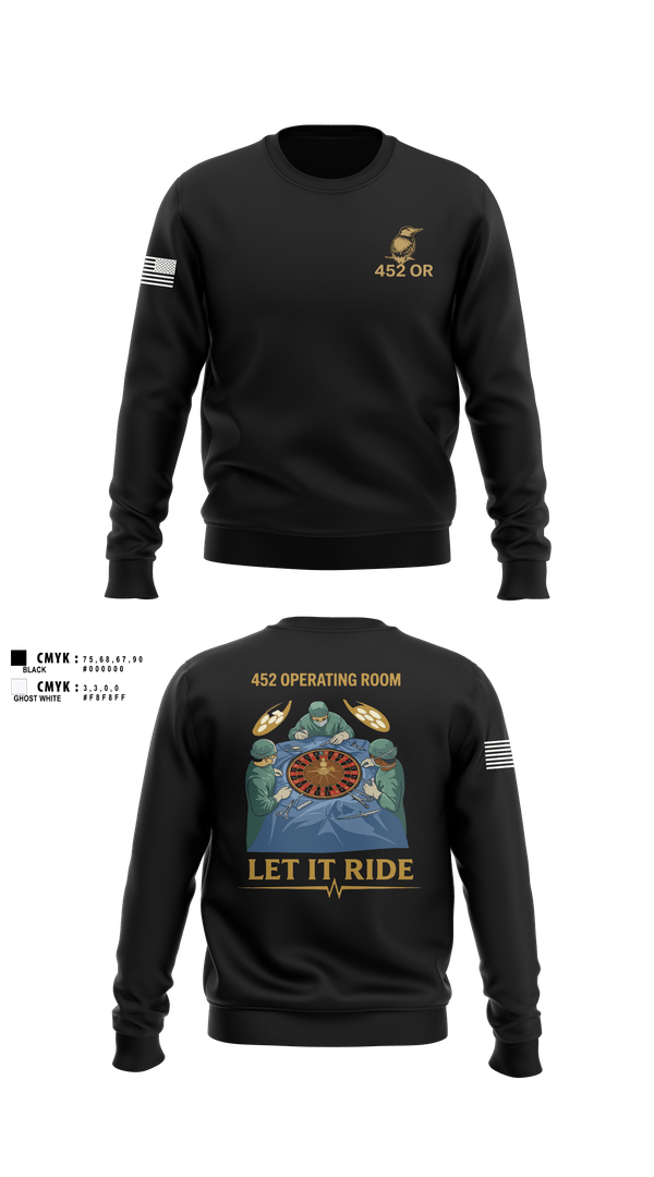 Crew Neck Sweatshirt, 452 MED DET, Army, Teamtime, Team time, sublimation, custom sports apparel, team uniforms, spirit wear, spiritwear, sports uniforms, custom shirts, team store, custom team store, fundraiser sports, apparel fundraiser