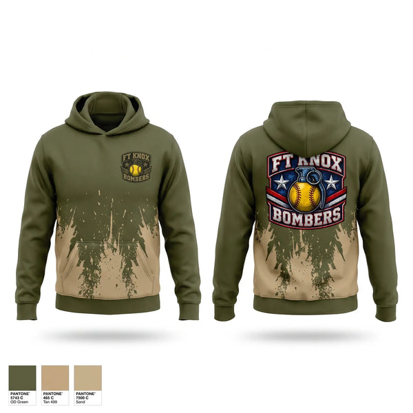 Hoodie, Fort Knox Bombers, Softball, Teamtime, Team time, sublimation, custom sports apparel, team uniforms, spirit wear, spiritwear, sports uniforms, custom shirts, team store, custom team store, fundraiser sports, apparel fundraiser