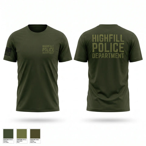 Old School Cotton Feel Shirt, Highfill Police Department, Police, Teamtime, Team time, sublimation, custom sports apparel, team uniforms, spirit wear, spiritwear, sports uniforms, custom shirts, team store, custom team store, fundraiser sports, apparel fundraiser