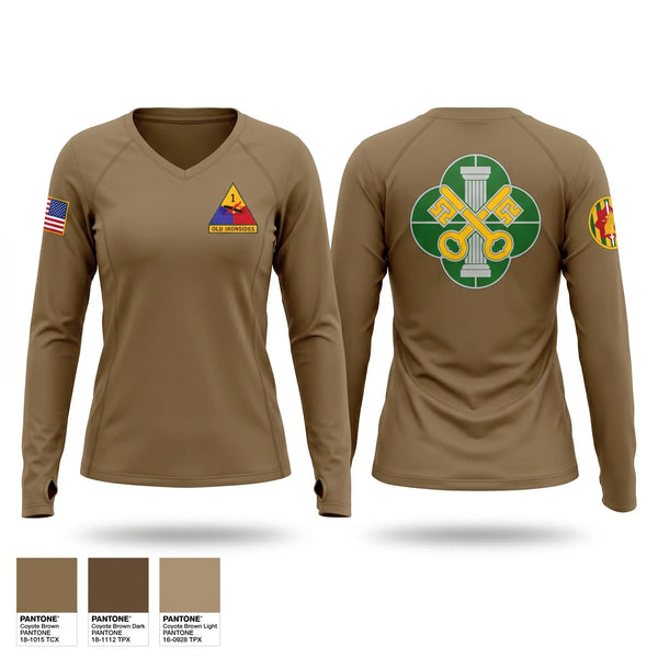 Womens Long Sleeve Vneck Shirt, 2ND PLT Ghosts, Army, Teamtime, Team time, sublimation, custom sports apparel, team uniforms, spirit wear, spiritwear, sports uniforms, custom shirts, team store, custom team store, fundraiser sports, apparel fundraiser