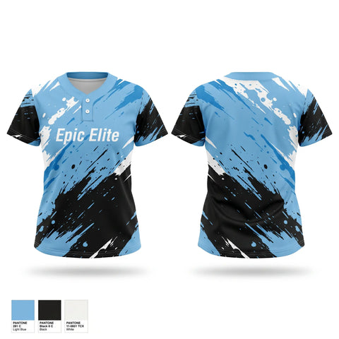 Two Button Softball Jersey, Epic Elite, Softball, Teamtime, Team time, sublimation, custom sports apparel, team uniforms, spirit wear, spiritwear, sports uniforms, custom shirts, team store, custom team store, fundraiser sports, apparel fundraiser