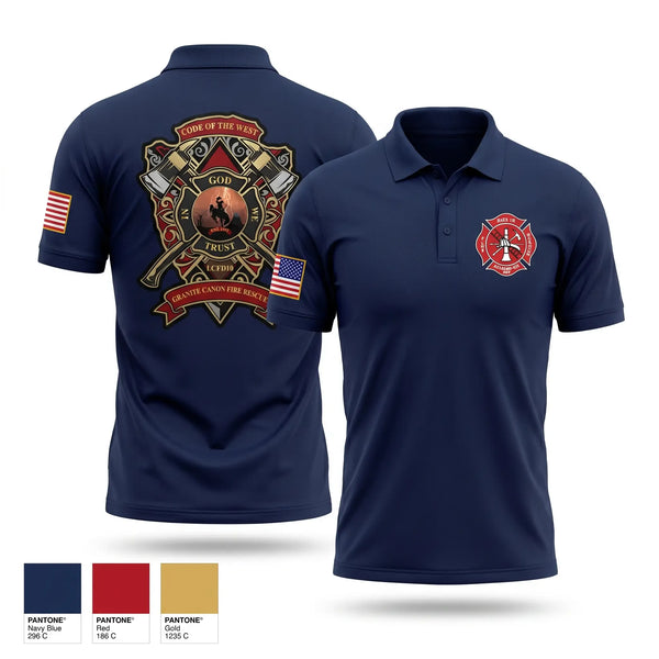 Short Sleeve Performance Polo, LCFD 10, Fire Department, Teamtime, Team time, sublimation, custom sports apparel, team uniforms, spirit wear, spiritwear, sports uniforms, custom shirts, team store, custom team store, fundraiser sports, apparel fundraiser