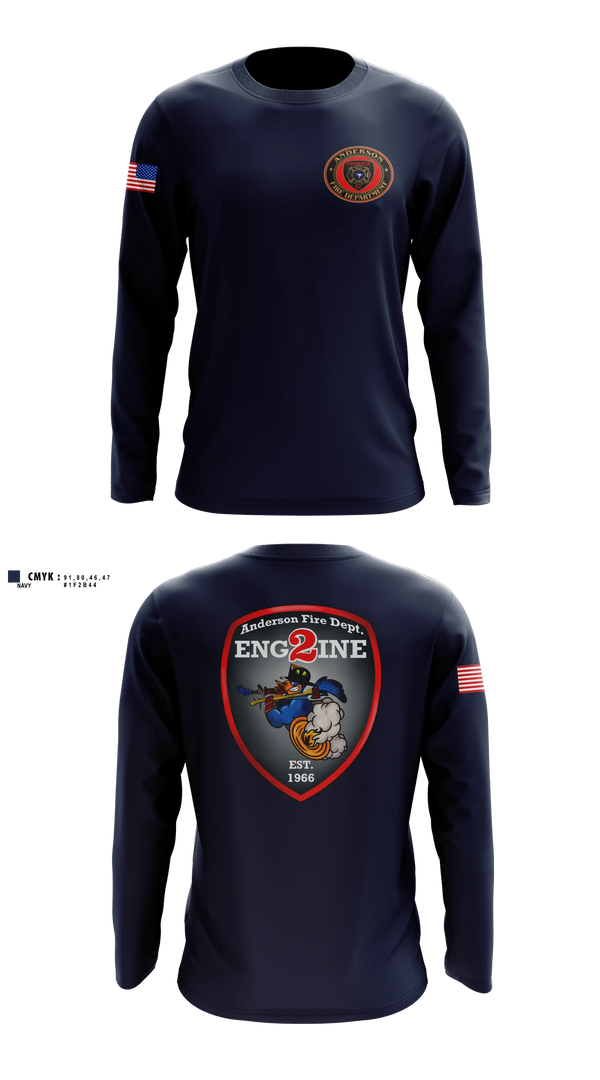 Long Sleeve Performance Shirt, Anderson City Fire, Fire Department, Teamtime, Team time, sublimation, custom sports apparel, team uniforms, spirit wear, spiritwear, sports uniforms, custom shirts, team store, custom team store, fundraiser sports, apparel fundraiser