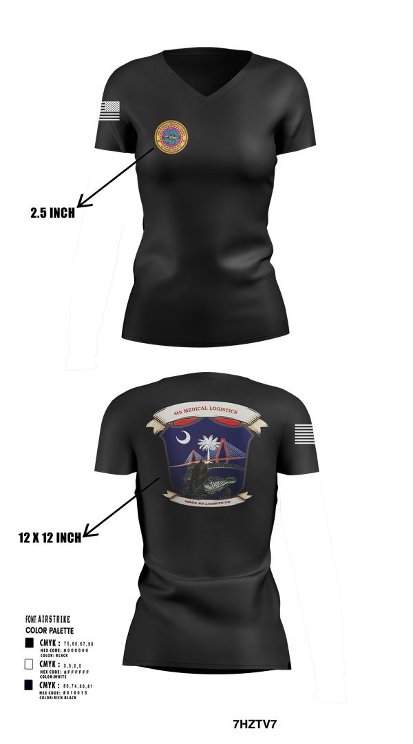 Womens Short Sleeve Vneck Shirt, 4th Medical Logistics, Marines, Teamtime, Team time, sublimation, custom sports apparel, team uniforms, spirit wear, spiritwear, sports uniforms, custom shirts, team store, custom team store, fundraiser sports, apparel fundraiser