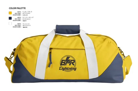 Duffle Bag, BPR Lightning, Baseball, Teamtime, Team time, sublimation, custom sports apparel, team uniforms, spirit wear, spiritwear, sports uniforms, custom shirts, team store, custom team store, fundraiser sports, apparel fundraiser