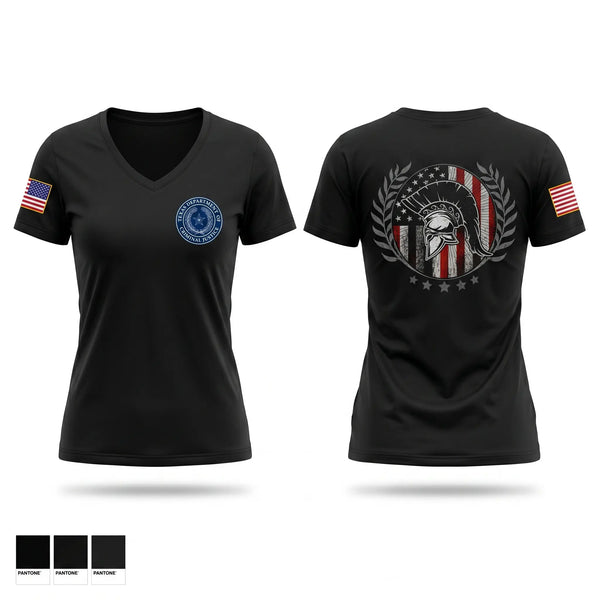 Womens Short Sleeve Vneck Shirt, TDCJ Wynne unit, Police, Teamtime, Team time, sublimation, custom sports apparel, team uniforms, spirit wear, spiritwear, sports uniforms, custom shirts, team store, custom team store, fundraiser sports, apparel fundraiser