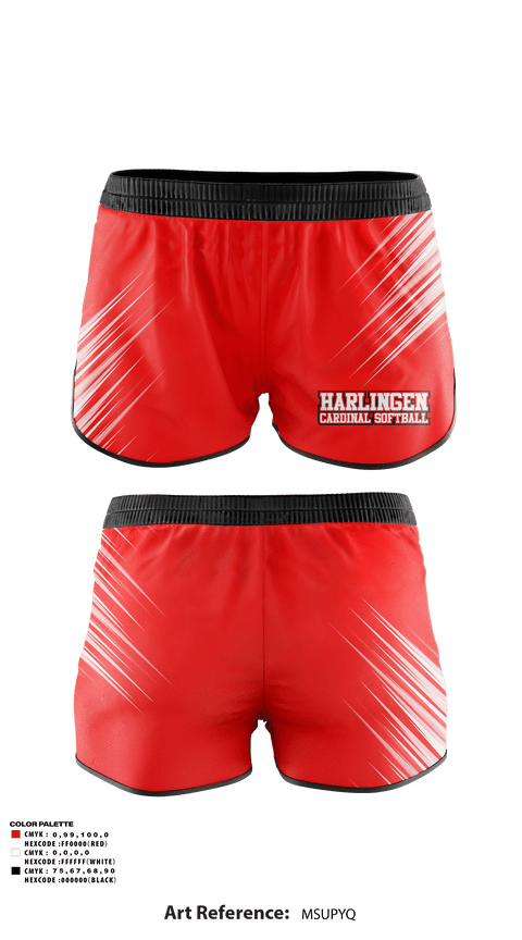 Track Shorts, Harlingen Cardinal Softball, Softball, Teamtime, Team time, sublimation, custom sports apparel, team uniforms, spirit wear, spiritwear, sports uniforms, custom shirts, team store, custom team store, fundraiser sports, apparel fundraiser