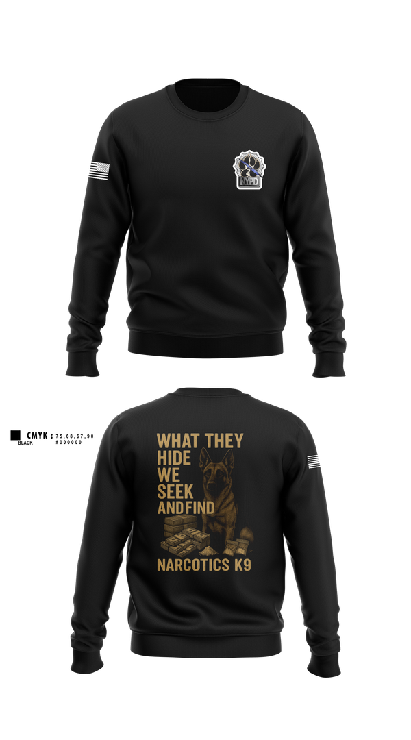 Crew Neck Sweatshirt, Narcotics K9, , Teamtime, Team time, sublimation, custom sports apparel, team uniforms, spirit wear, spiritwear, sports uniforms, custom shirts, team store, custom team store, fundraiser sports, apparel fundraiser