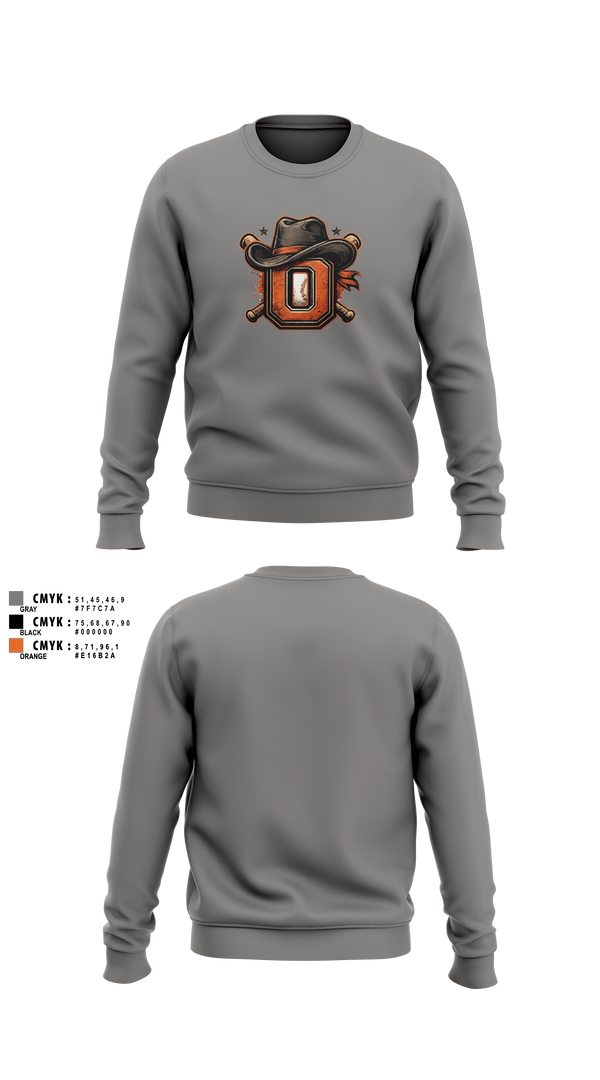 Crew Neck Sweatshirt, Oxford Outlaws, Baseball, Teamtime, Team time, sublimation, custom sports apparel, team uniforms, spirit wear, spiritwear, sports uniforms, custom shirts, team store, custom team store, fundraiser sports, apparel fundraiser