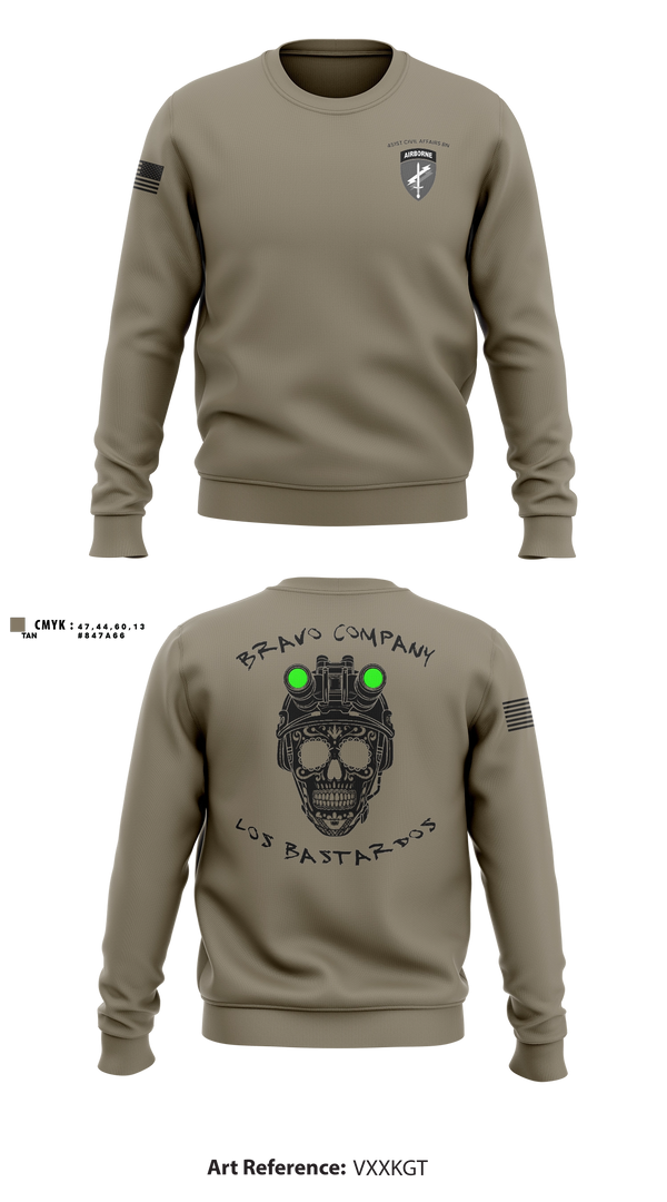 Crew Neck Sweatshirt, 451 B Co Los Bastardos451 B Co Los Bastardos, Army, Teamtime, Team time, sublimation, custom sports apparel, team uniforms, spirit wear, spiritwear, sports uniforms, custom shirts, team store, custom team store, fundraiser sports, apparel fundraiser