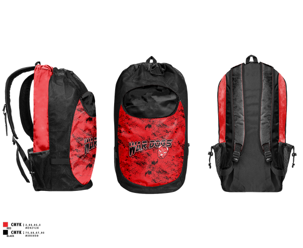Gear Bag, War Dogs Travel Flag Football, Men's Basketball, Teamtime, Team time, sublimation, custom sports apparel, team uniforms, spirit wear, spiritwear, sports uniforms, custom shirts, team store, custom team store, fundraiser sports, apparel fundraiser