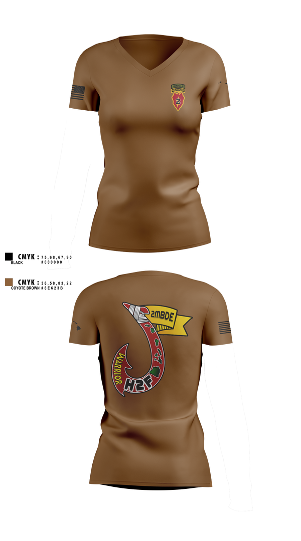 Womens Short Sleeve Vneck Shirt, H2F, 2nd Mobile Brigade, 25th Infantry Division, Army, Teamtime, Team time, sublimation, custom sports apparel, team uniforms, spirit wear, spiritwear, sports uniforms, custom shirts, team store, custom team store, fundraiser sports, apparel fundraiser