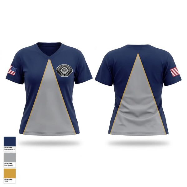 Womens Short Sleeve Vneck Shirt, Scarborough Police Department, Police, Teamtime, Team time, sublimation, custom sports apparel, team uniforms, spirit wear, spiritwear, sports uniforms, custom shirts, team store, custom team store, fundraiser sports, apparel fundraiser