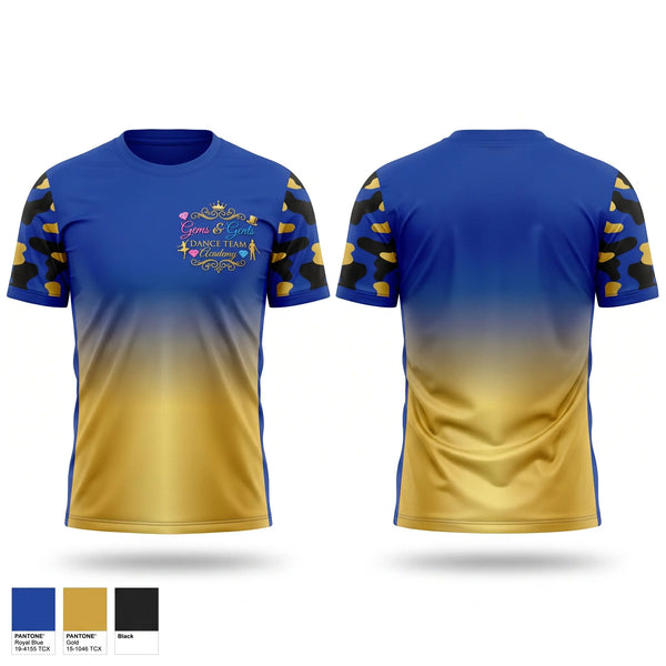 Soft Poly Tee Cotton Like Feel, Gems and gents, Cheer, Teamtime, Team time, sublimation, custom sports apparel, team uniforms, spirit wear, spiritwear, sports uniforms, custom shirts, team store, custom team store, fundraiser sports, apparel fundraiser