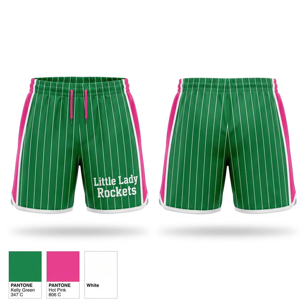 Athletic Shorts With Pockets, Little Lady Rockets, Softball, Teamtime, Team time, sublimation, custom sports apparel, team uniforms, spirit wear, spiritwear, sports uniforms, custom shirts, team store, custom team store, fundraiser sports, apparel fundraiser