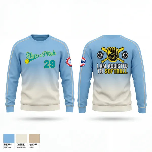 Crew Neck Sweatshirt, Slap A Pitch, Softball, Teamtime, Team time, sublimation, custom sports apparel, team uniforms, spirit wear, spiritwear, sports uniforms, custom shirts, team store, custom team store, fundraiser sports, apparel fundraiser