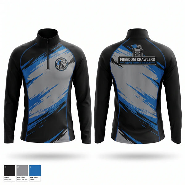 Quarter Zip Jacket, Freedom Krawlers, , Teamtime, Team time, sublimation, custom sports apparel, team uniforms, spirit wear, spiritwear, sports uniforms, custom shirts, team store, custom team store, fundraiser sports, apparel fundraiser