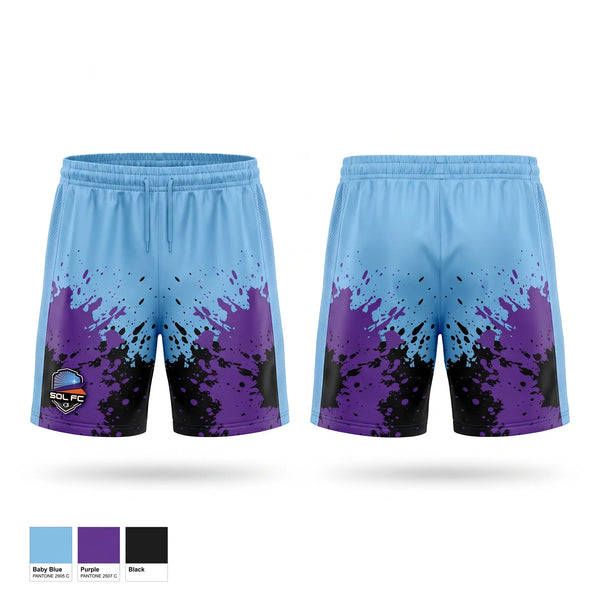 Mens Soccer Shorts, Sol FC, Men's Soccer, Teamtime, Team time, sublimation, custom sports apparel, team uniforms, spirit wear, spiritwear, sports uniforms, custom shirts, team store, custom team store, fundraiser sports, apparel fundraiser