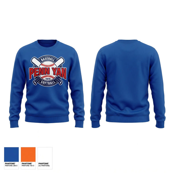 Crew Neck Sweatshirt, Penn Yan Youth Baseball, Baseball, Teamtime, Team time, sublimation, custom sports apparel, team uniforms, spirit wear, spiritwear, sports uniforms, custom shirts, team store, custom team store, fundraiser sports, apparel fundraiser