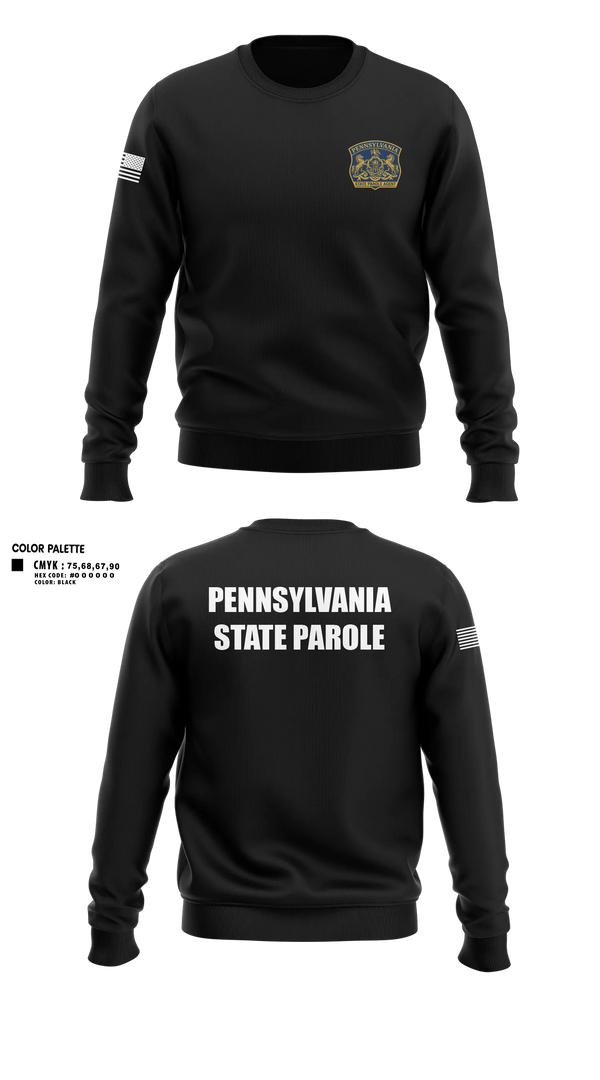 Crew Neck Sweatshirt, Pennsylvania State Parole, Police, Teamtime, Team time, sublimation, custom sports apparel, team uniforms, spirit wear, spiritwear, sports uniforms, custom shirts, team store, custom team store, fundraiser sports, apparel fundraiser