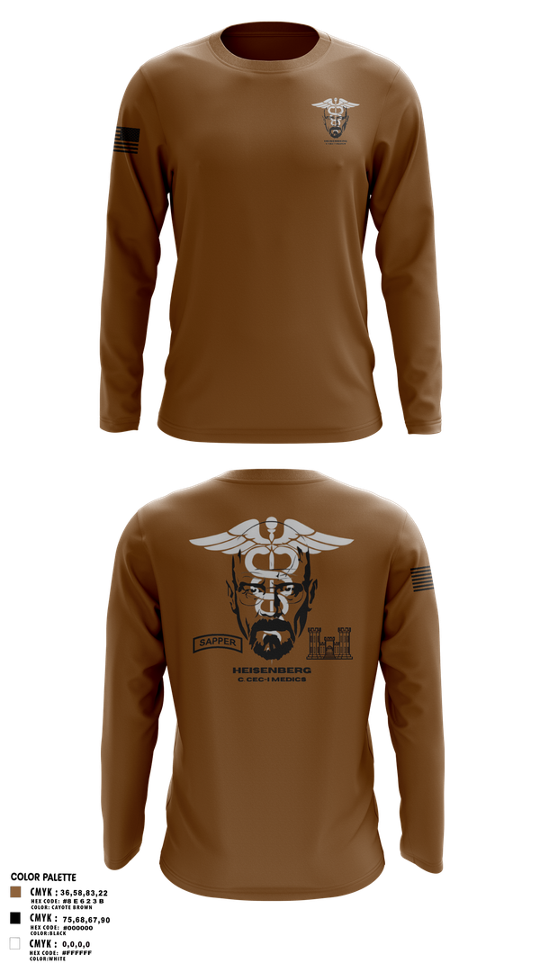 Long Sleeve Performance Shirt, Heisenberg’s, Army, Teamtime, Team time, sublimation, custom sports apparel, team uniforms, spirit wear, spiritwear, sports uniforms, custom shirts, team store, custom team store, fundraiser sports, apparel fundraiser