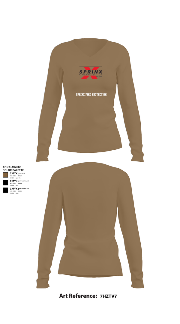 Womens Long Sleeve Vneck Shirt, SPRINX FIRE PROTECTION, , Teamtime, Team time, sublimation, custom sports apparel, team uniforms, spirit wear, spiritwear, sports uniforms, custom shirts, team store, custom team store, fundraiser sports, apparel fundraiser