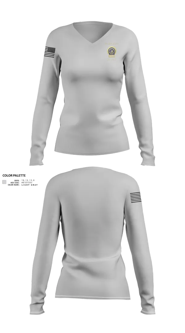 Womens Long Sleeve Vneck Shirt, NCSD Warrant Squad, , Teamtime, Team time, sublimation, custom sports apparel, team uniforms, spirit wear, spiritwear, sports uniforms, custom shirts, team store, custom team store, fundraiser sports, apparel fundraiser