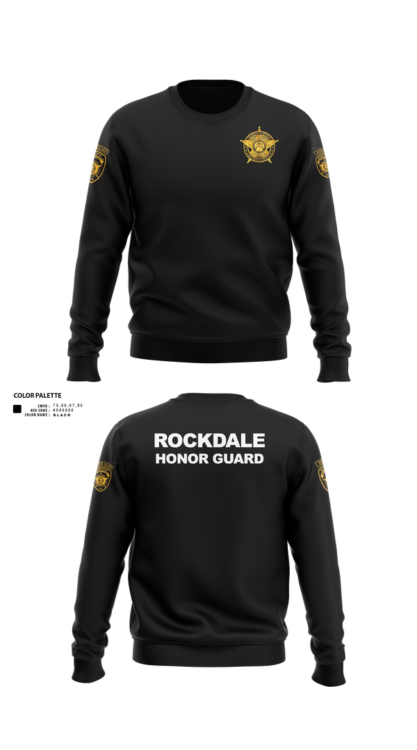 Crew Neck Sweatshirt, Rockdale County SO Honor Guard, Police, Teamtime, Team time, sublimation, custom sports apparel, team uniforms, spirit wear, spiritwear, sports uniforms, custom shirts, team store, custom team store, fundraiser sports, apparel fundraiser