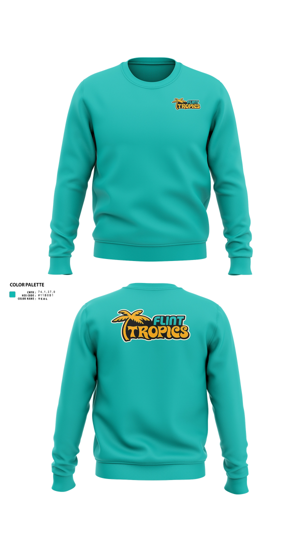 Crew Neck Sweatshirt, Flint Tropics, , Teamtime, Team time, sublimation, custom sports apparel, team uniforms, spirit wear, spiritwear, sports uniforms, custom shirts, team store, custom team store, fundraiser sports, apparel fundraiser