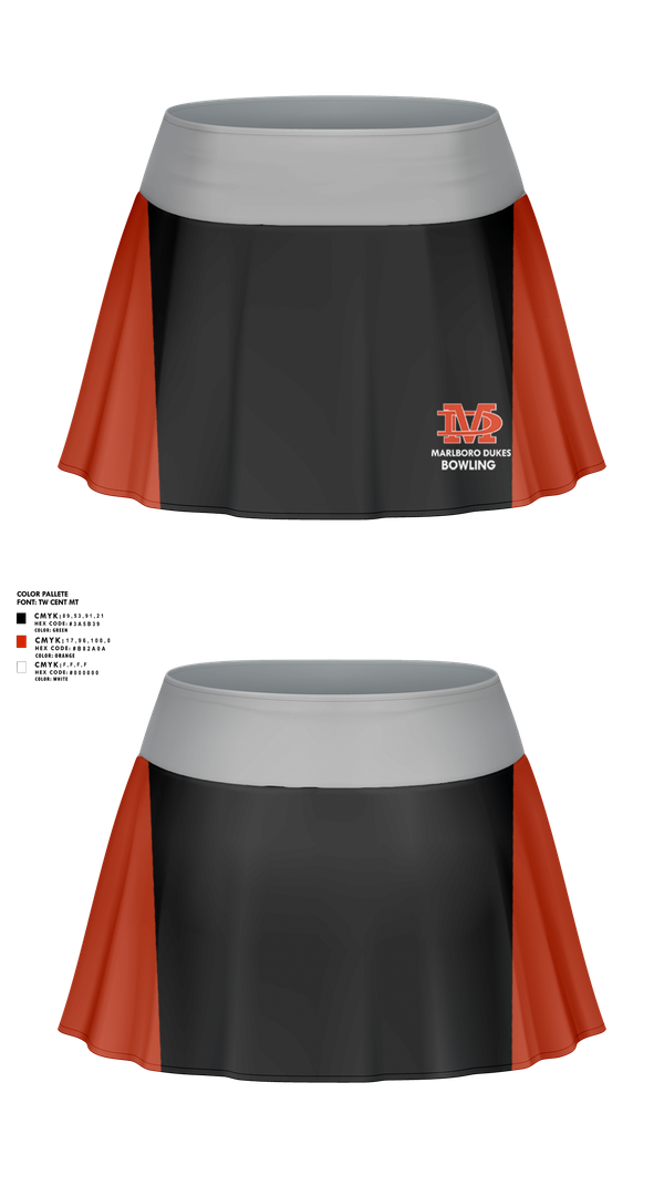 Skort, Marlboro Dukes, Bowling, Teamtime, Team time, sublimation, custom sports apparel, team uniforms, spirit wear, spiritwear, sports uniforms, custom shirts, team store, custom team store, fundraiser sports, apparel fundraiser