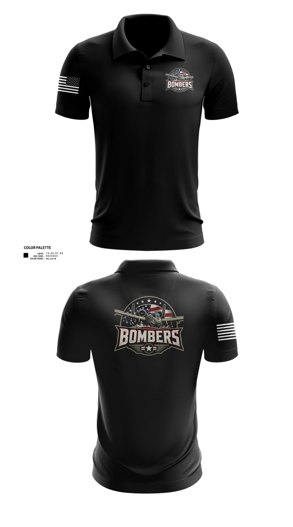 Short Sleeve Performance Polo, Bombers, Baseball, Teamtime, Team time, sublimation, custom sports apparel, team uniforms, spirit wear, spiritwear, sports uniforms, custom shirts, team store, custom team store, fundraiser sports, apparel fundraiser