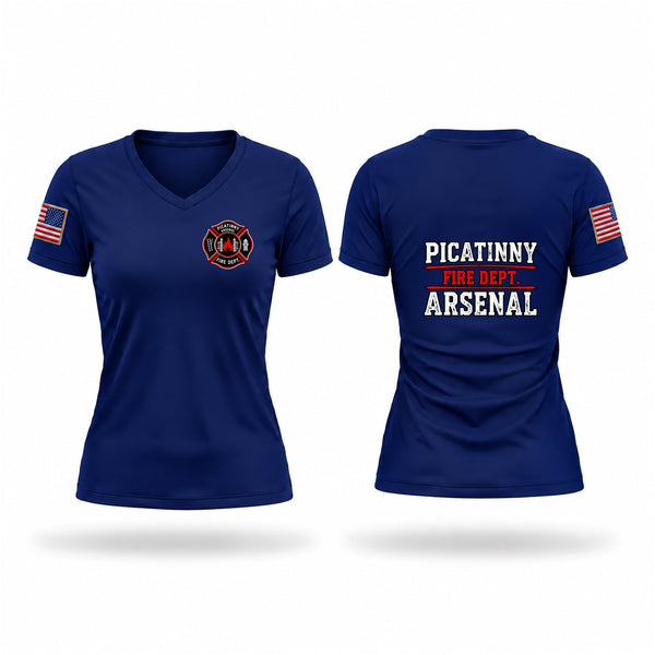 Womens Short Sleeve Vneck Shirt, Picatinny Arsenal Fire & Emergency Services, Fire Department, Teamtime, Team time, sublimation, custom sports apparel, team uniforms, spirit wear, spiritwear, sports uniforms, custom shirts, team store, custom team store, fundraiser sports, apparel fundraiser
